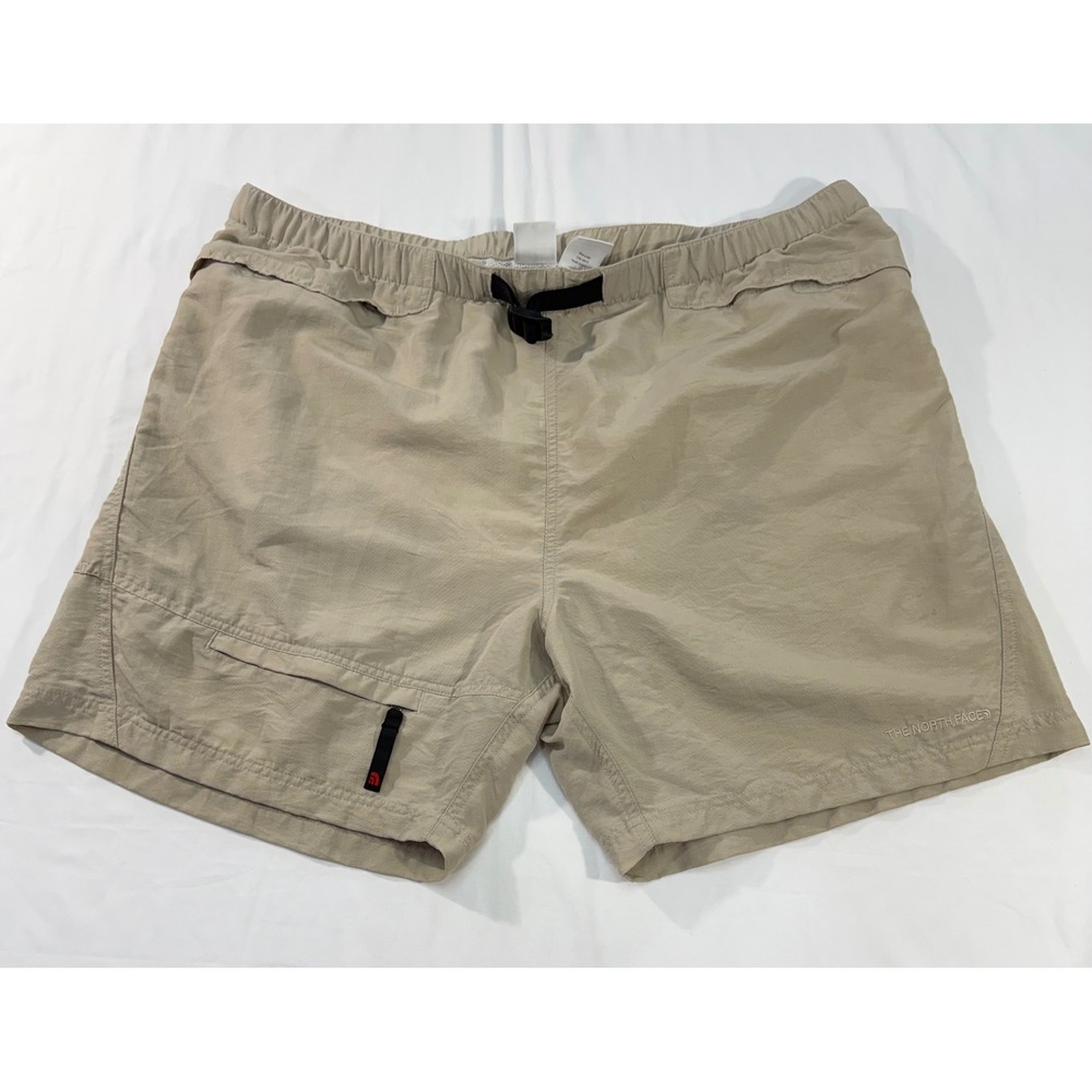 The North Face Mens XXL Khaki Nylon Class V Belted Hiking Water Shorts 12430